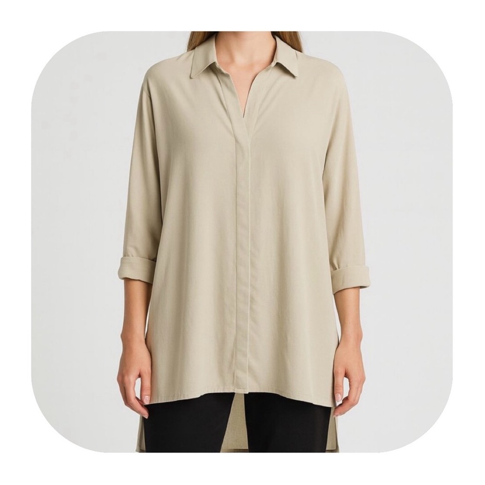 Aday M Something Cool Beige Button Up - image 1